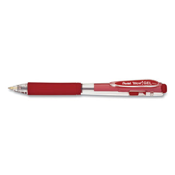 Pentel® Wow! Gel Pen, Retractable, Medium 0.7 Mm, Red Ink, Clear-red Barrel, Dozen freeshipping - TVN Wholesale